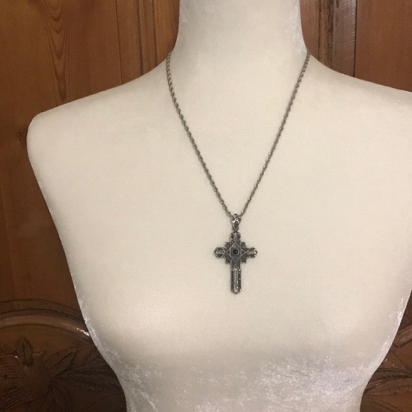 Mexican Made Cross Detailing Silver and Marcasite - Picture 2 of 8